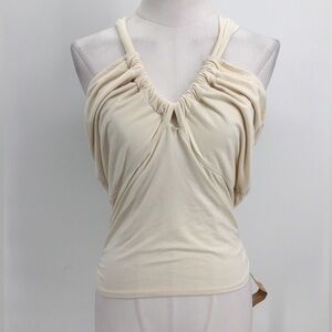 Reformation Cream Ruched Halter Camisole